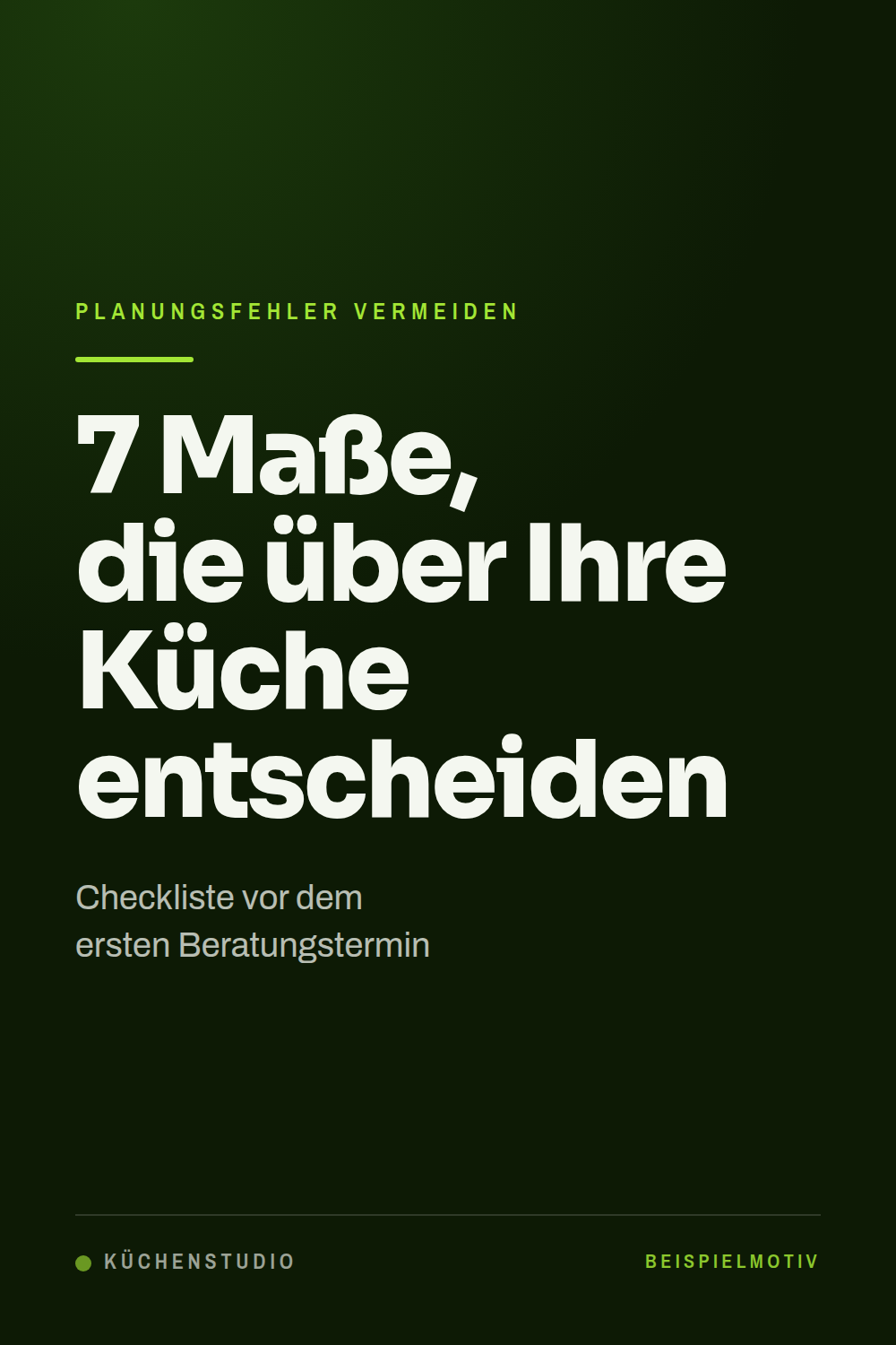 Beispielmotiv Küchenstudio: 7 Maße, die über Ihre Küche entscheiden
